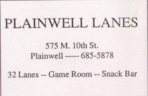 Plainwell Lanes - 1997 Ad